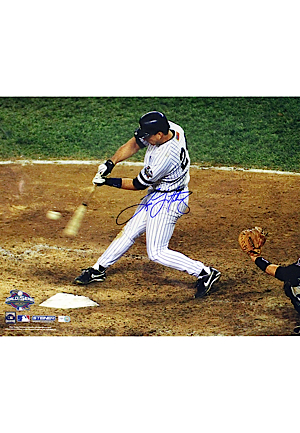Tino Martinez Autographed 2001 WS Home Run Horizontal 8x10 Photo (MLB Auth)
